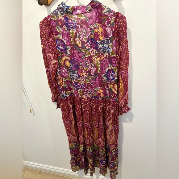 NWOT- Anthropologie - Nikole Floral Paisley BOHO BUTTON DOWN DRESS - Picture 10 of 14